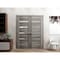 Sartodoors Solid French Double Doors 64 x 80in, Quadro 4445 Nebraska Grey W/ Frosted Glass QUADRO4445DD-NEB-64 - alternate 2